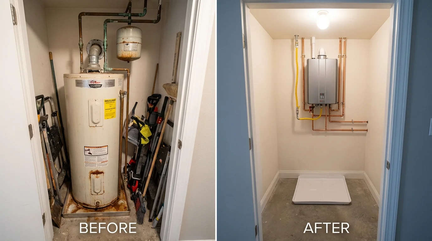 Tank water heater versus wall-mounted tankless unit comparison for American Falls, ID homeowners