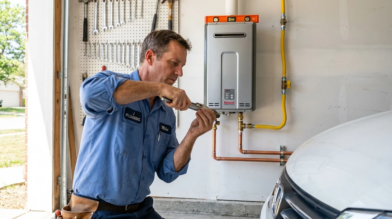 Tankless water heater installation by a Johns Plumbing LLC plumber in American Falls